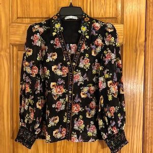 Alice + Olivia cotton-silk blouse